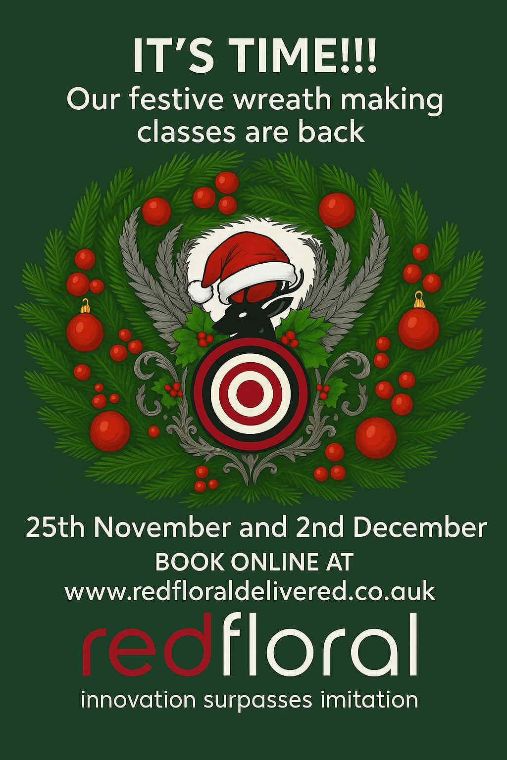 Wreath Making Class - 25th November - Harpers £59.95. - £10 deposit