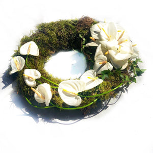White Anthurium Wreath