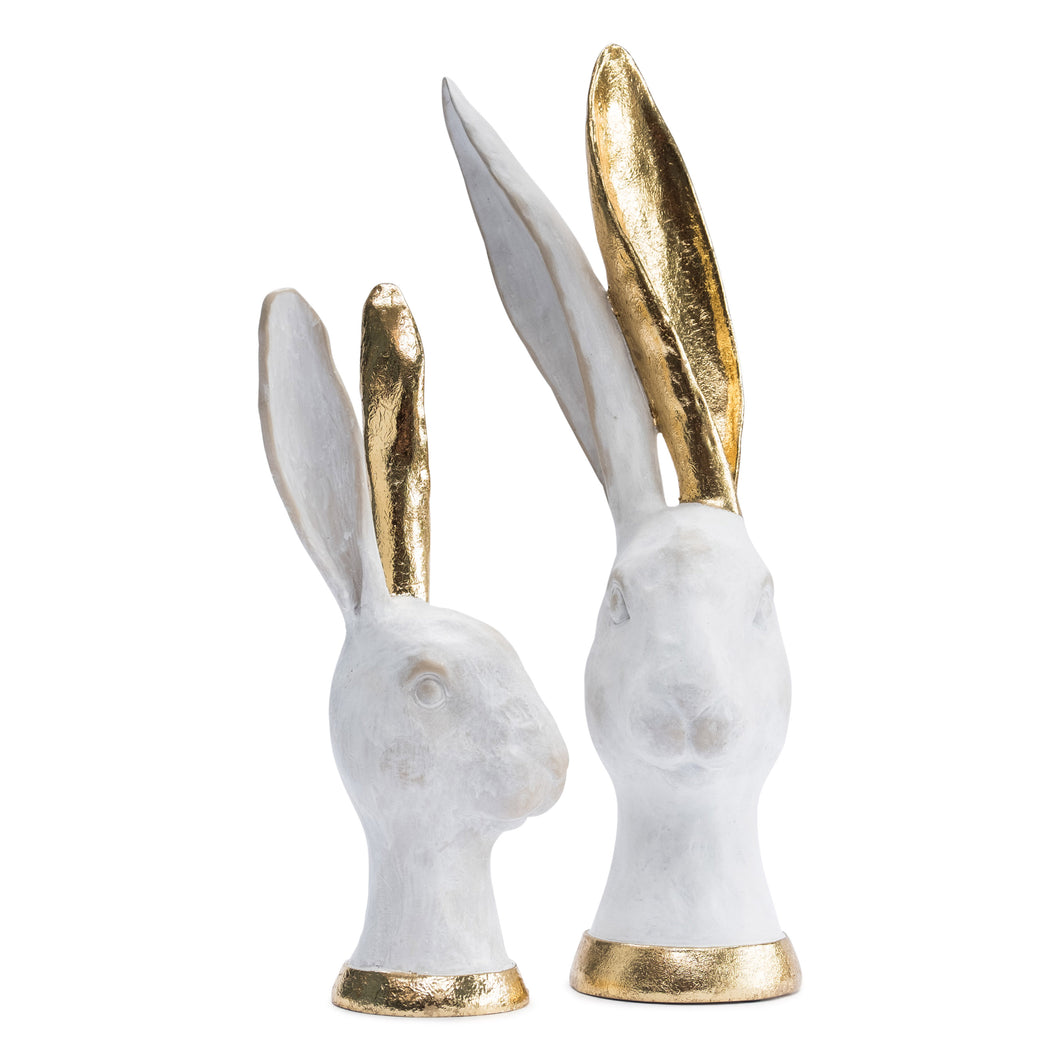 White and Gold Hares x2