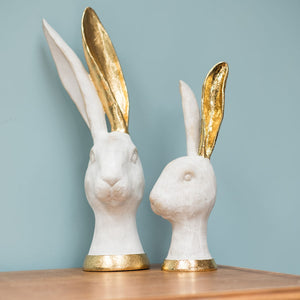 White and Gold Hares x2