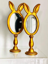 Load image into Gallery viewer, Antique gold rabbit ears mirror
