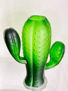 Large glass cactus vase