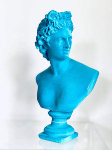 Large flock bust Apollo Teal