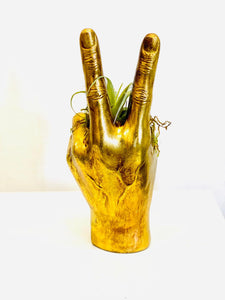 Large peace hand gold